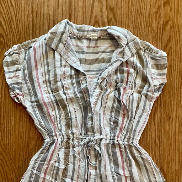 Japana Striped White Button-up Shirt Dress Womens Small - Picture 2 of 16